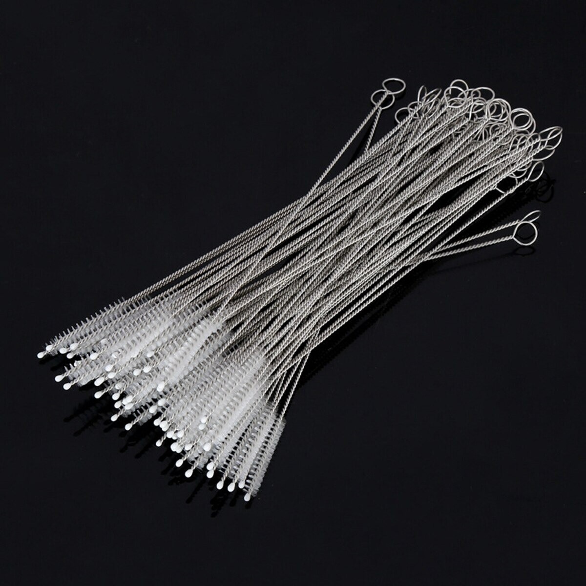 10Pcs Cleaning Brush Kit Nylon Stainless Steel Long Handle Straw Tube Pipe New