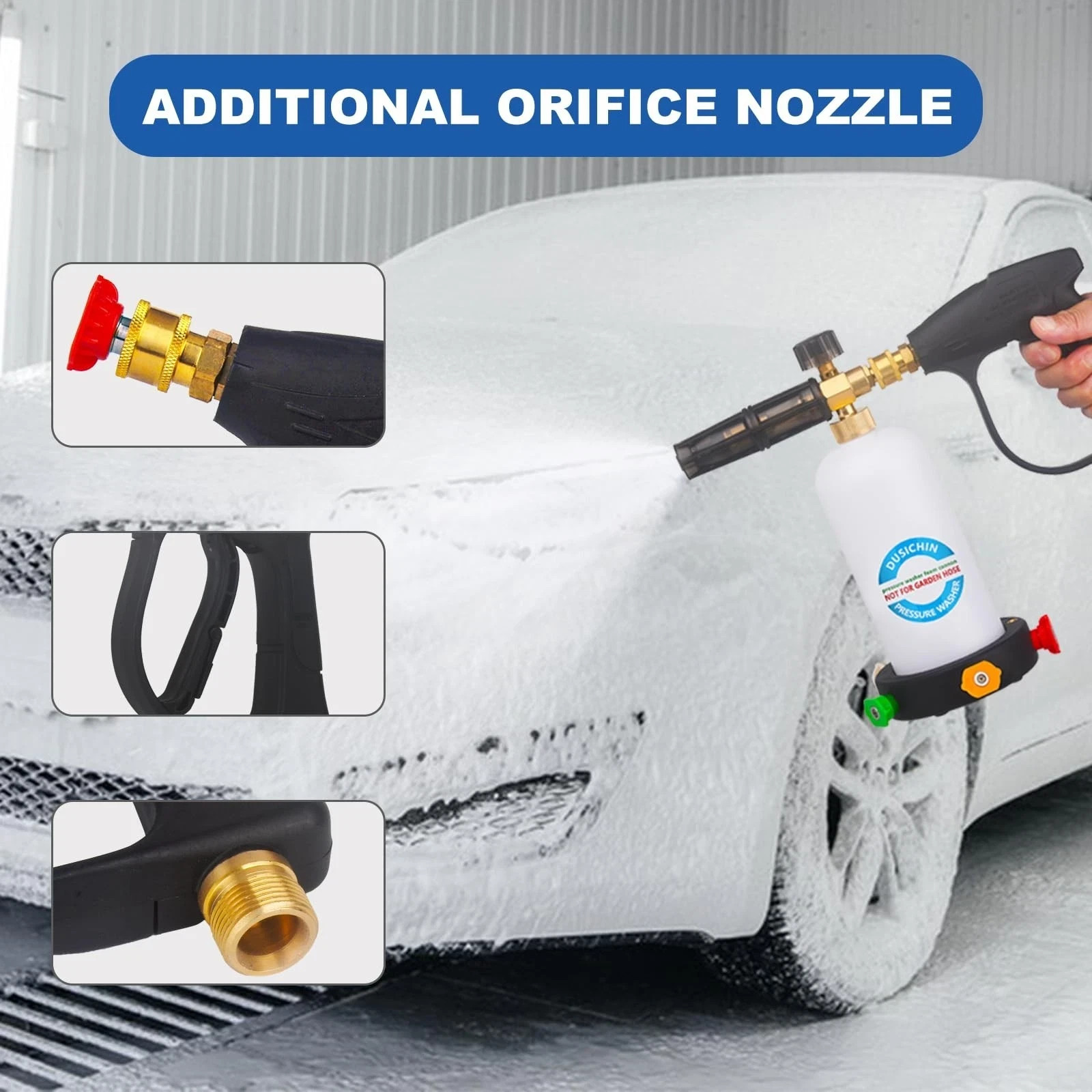 DUSICHIN DUS-018 Foam Cannon Lance Pressure Washer Nozzle Tip Spray Gun 3000 …