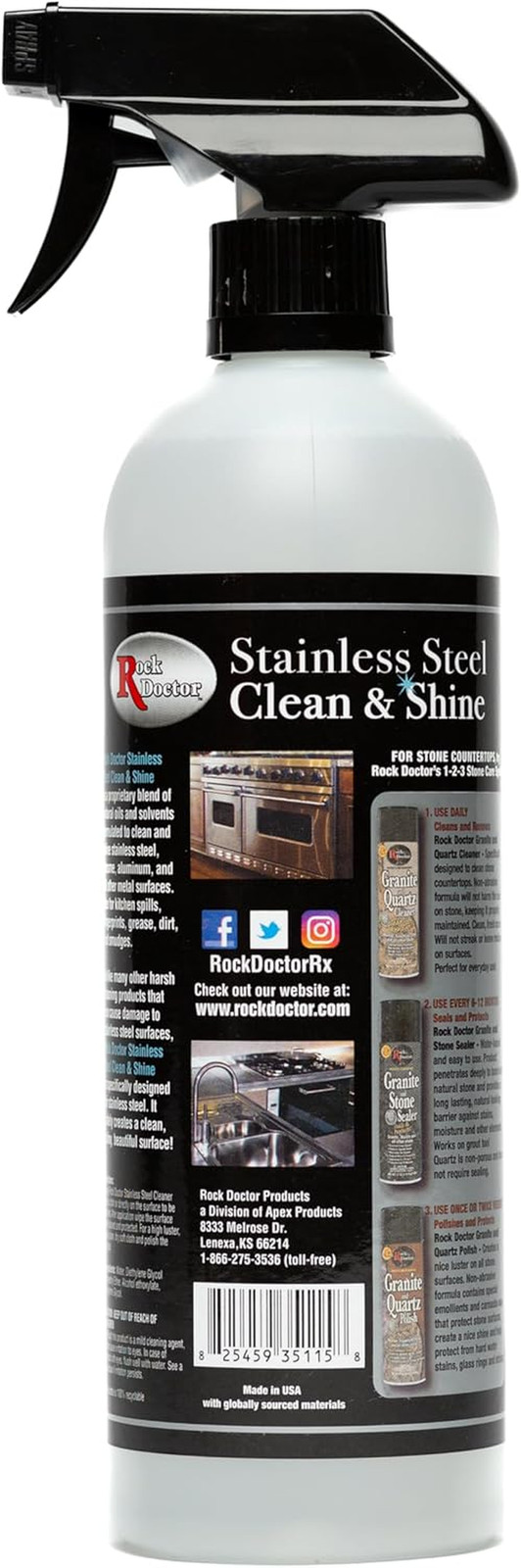 Rock Doctor Stainless Steel Cleaner and Polish, Streak-Free Cleaning Solution fo