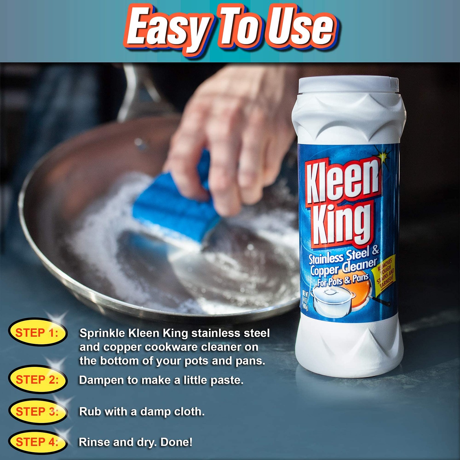 King Kleen Stainless Steel Cookware Cleaner and Copper Cleaner 14 oz, 1 Pack …
