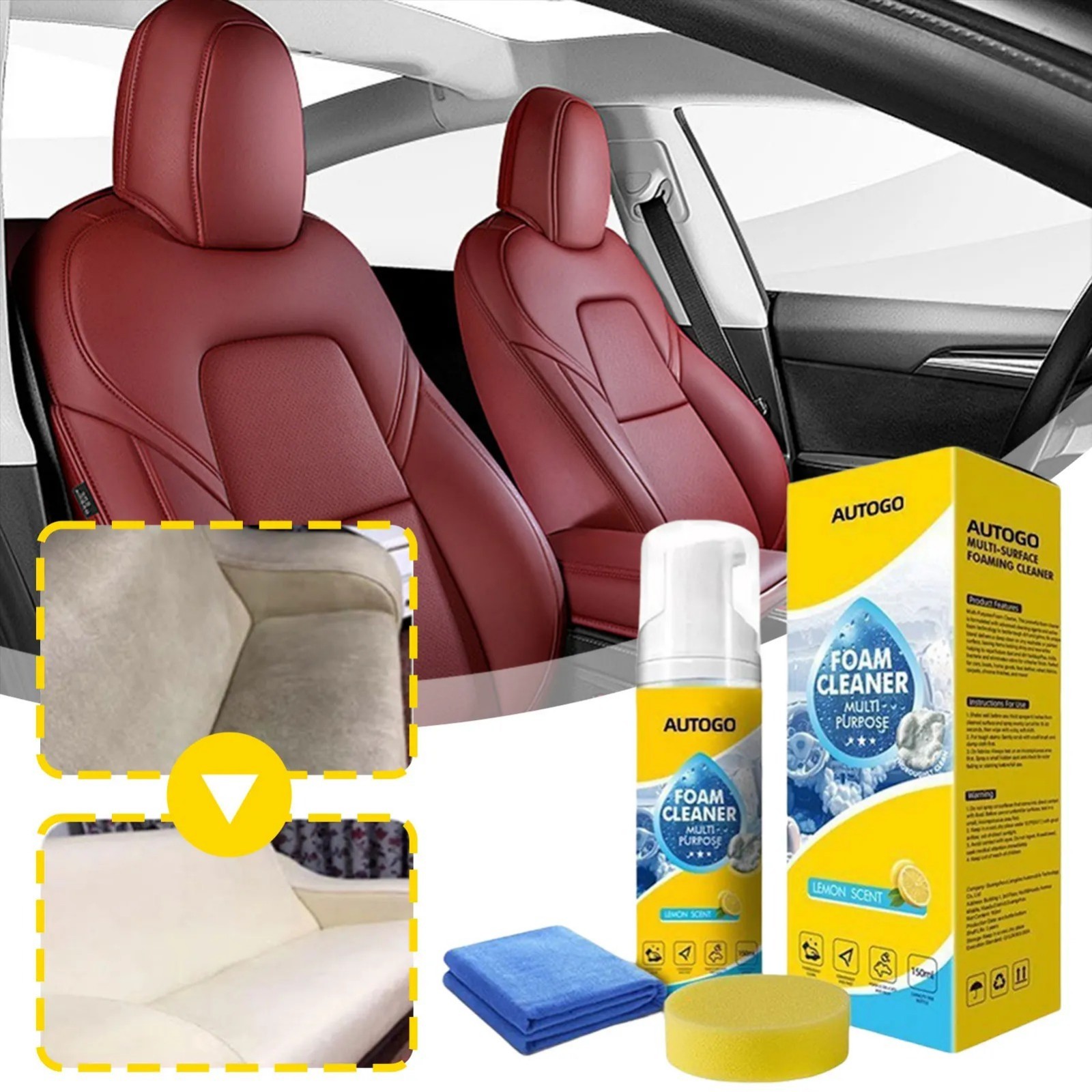 4-in-1 Multi-Enzyme Foam Cleaner, Deep Cleaning Spray for Car Kitchen Bathroom