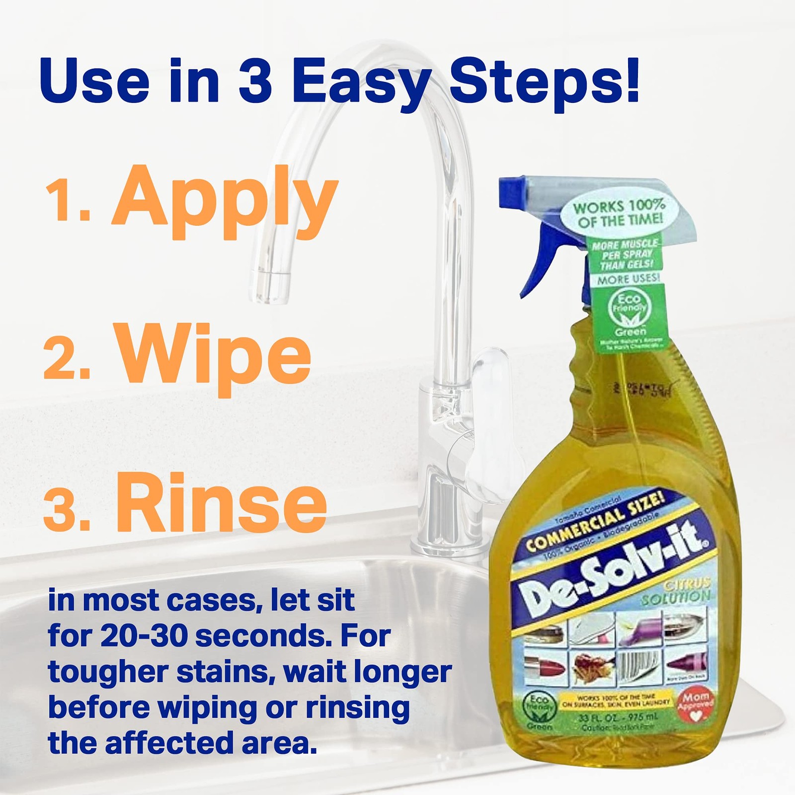 Orangesol Desolvit Citrus Solution Odor & Stain Remover 2pack 33 Fluid Ounces E