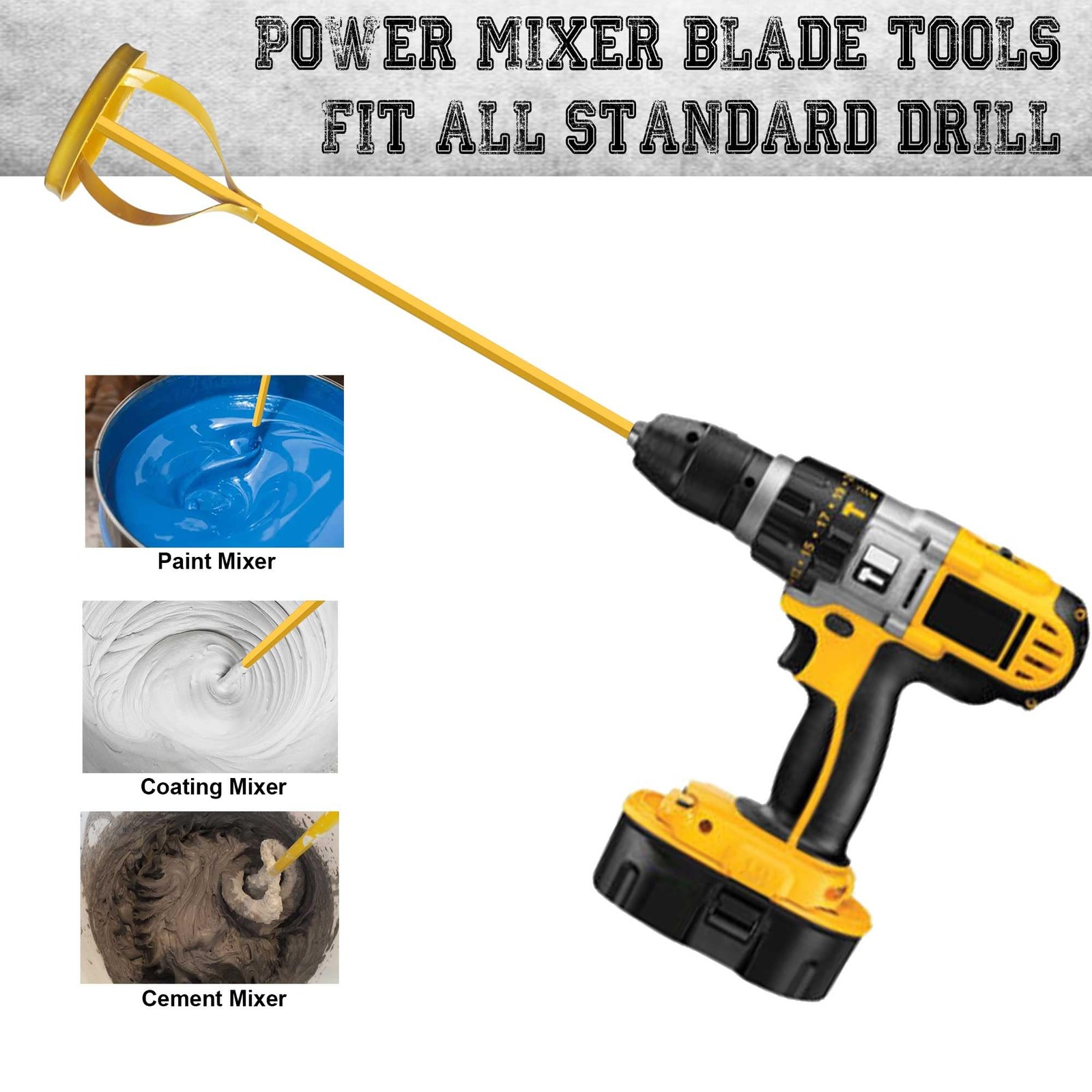 Paint and Mud Mixer, Paint Stirrer for Drill in 1 to 5 Gallon Bucket, Suitabl…