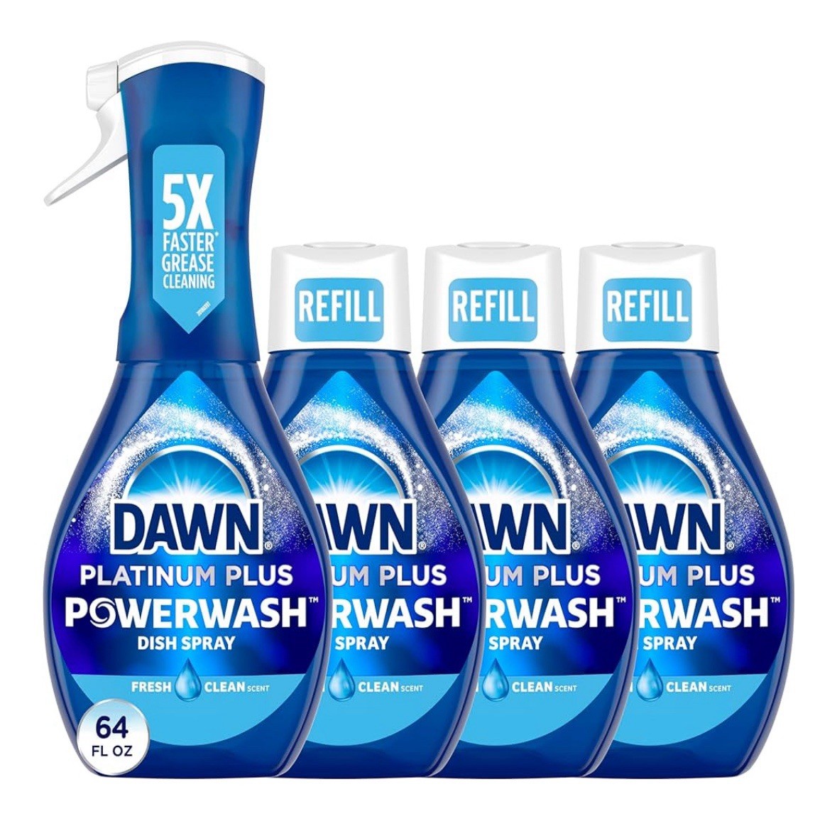 Dawn Platinum Powerwash Dish Spray, Dish Soap, Fresh Scent Bundle, 4 Spray…