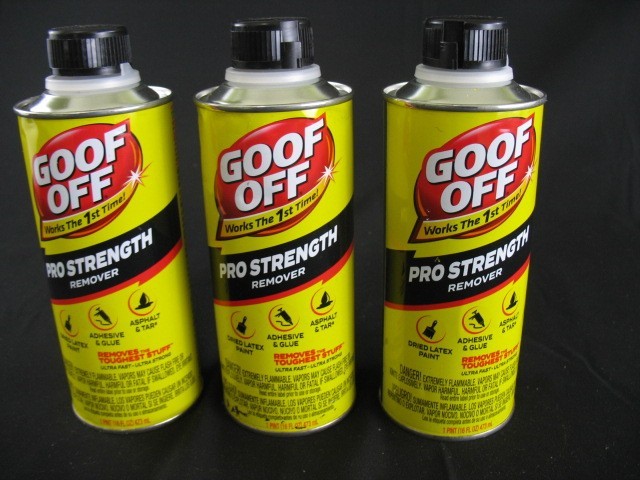 (3) Goof Off Professional Remover 16oz each, Latex Paint & Adhesive, NEW
