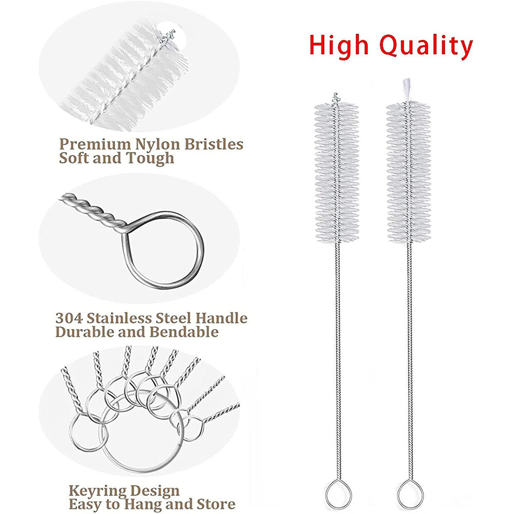 1-10PCS Nylon Straw Cleaner Cleaning Brush Small Long Handle Inner Hole Brushes
