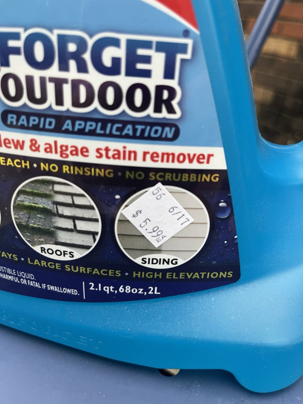 68oz LARGE SIZE Outdoor Cleaner Xtreme Reach Wet and Forget Hose End Refill Mold