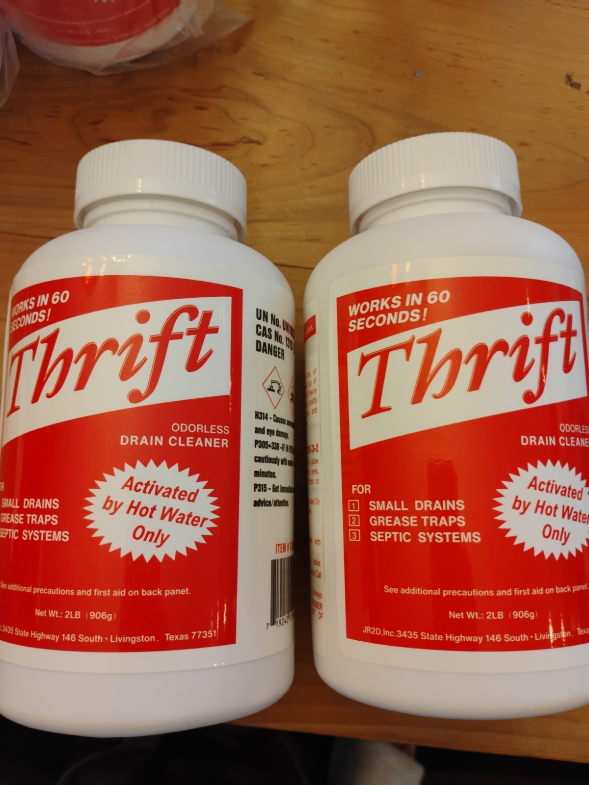 Thrift T-100 2 Lb! 2PACK Odorless Drain Cleaner Small Drains Grease Trap Septic