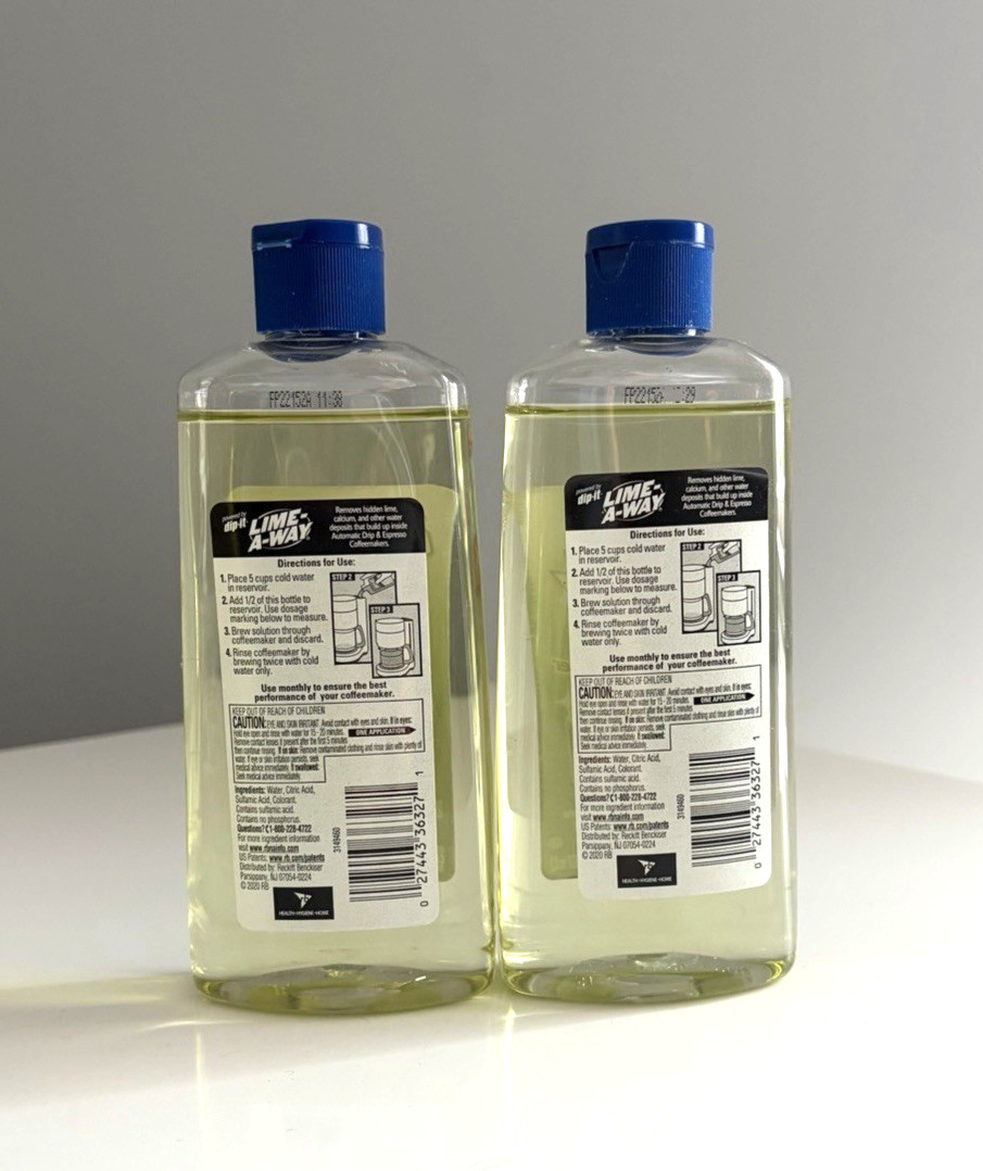 Dip-It Lime A Way Coffeemaker Descaler & Cleaner 7oz Lot of 2 New!