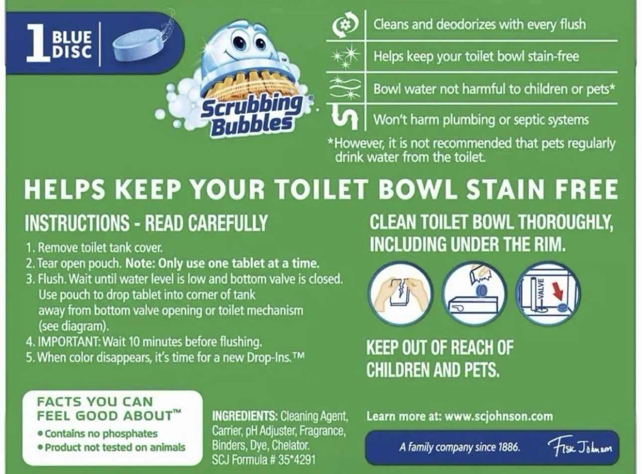 Scrubbing Bubbles Vanish Toilet Cleaning Drop-Ins Tablet, 1.7 Oz, 6pk