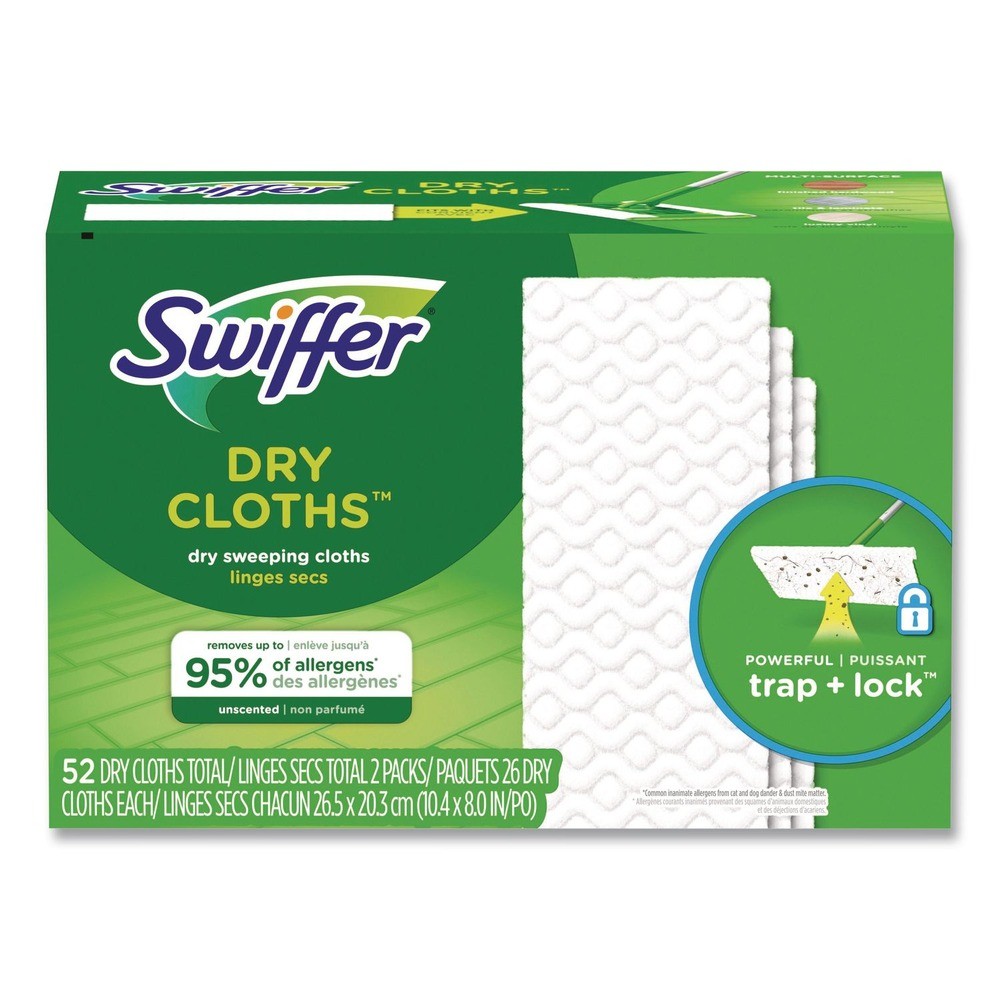 Swiffer 81216 10.4 in. x 8 in. Dry Refill Cloths – White (156/Carton) New