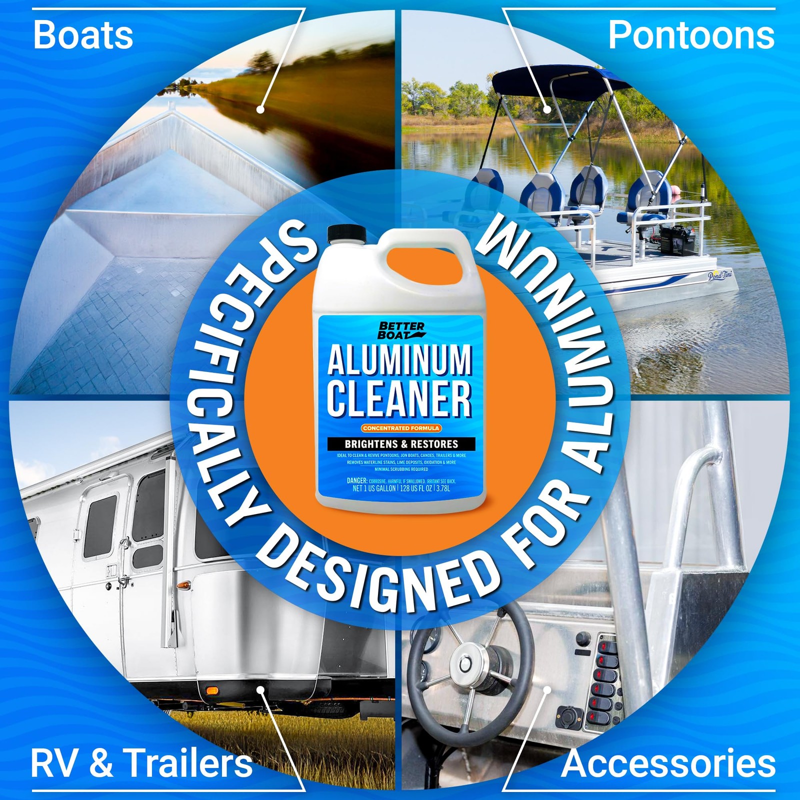 Better Boat Aluminum Cleaner and Brightener Restorer, Removes Stains and Oxid…