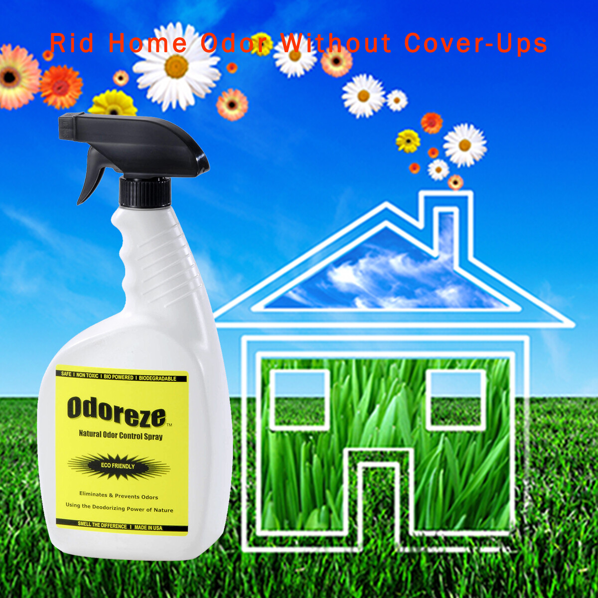 ODOREZE Natural House Odor Eliminator Spray: Makes 64 Gallons to Clean Smell