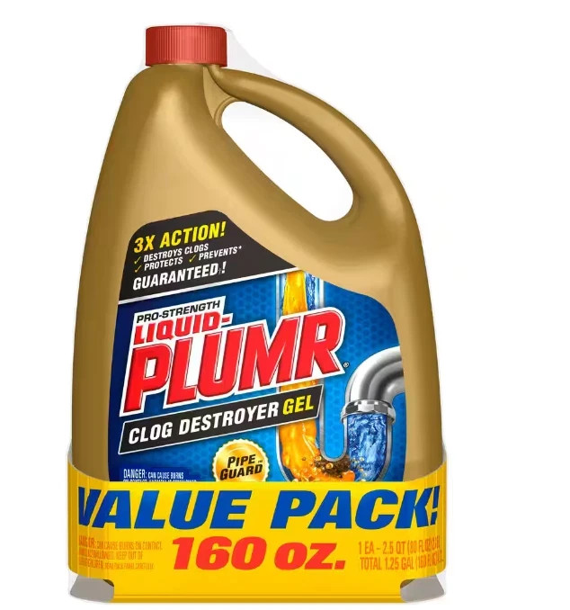 2 PACK. Liquid-Plumr 80 oz. Pro Strength Full Clog Destroyer and Drain Cleaner