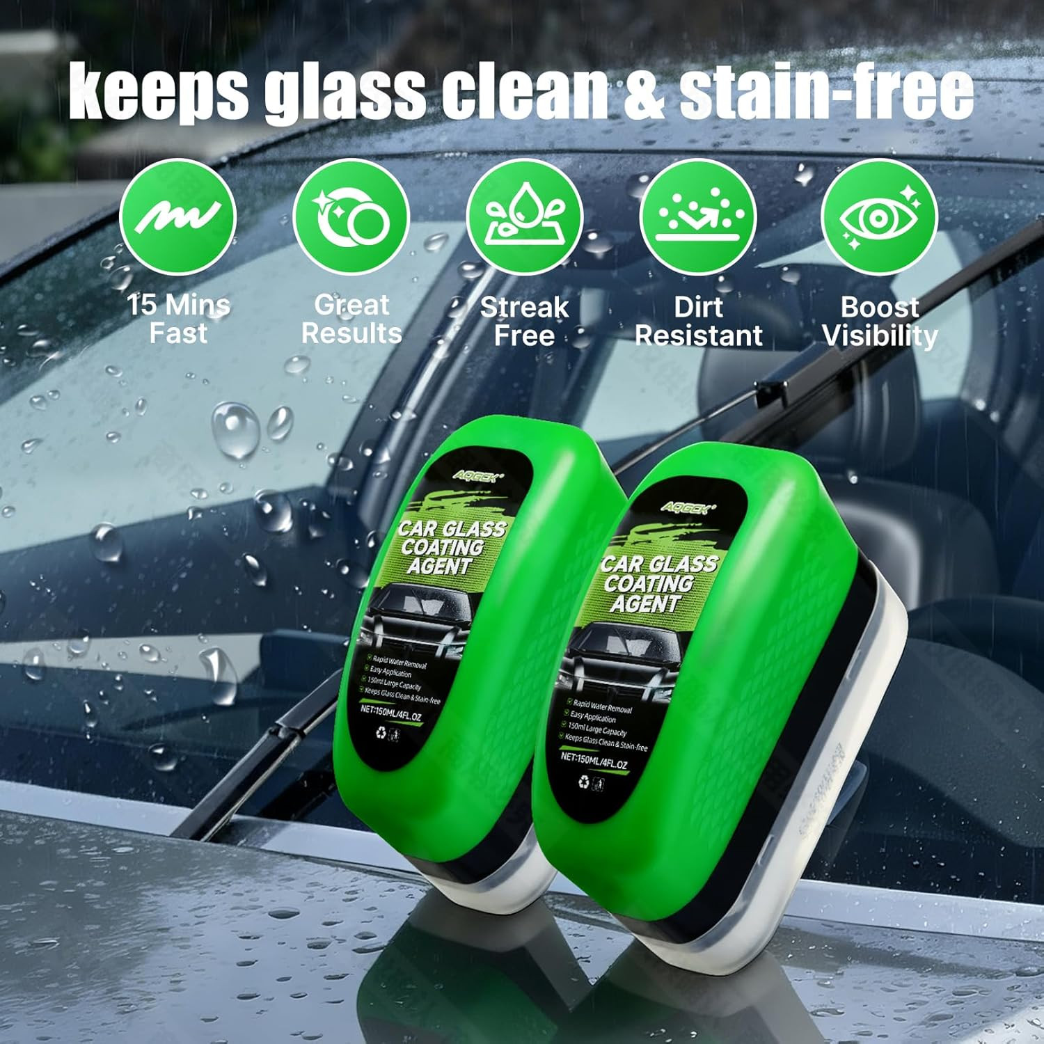 Automotive Glass Hydrophobic Coating Agent, Lotus Leaf Rainproof Effect, Invisib