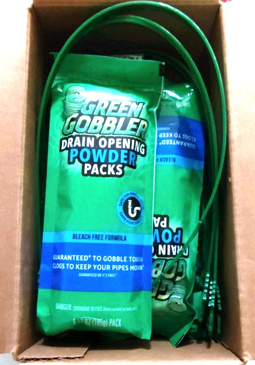 Green Gobbler GGDC5WS Drain Opening Powder – 5 Pack w Hair Clog Remover Tool NEW