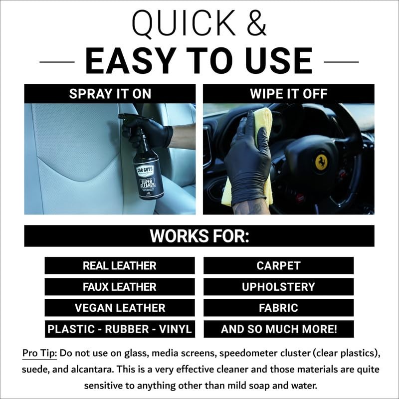 CAR GUYS Super Cleaner 18 Oz | Car Interior Leather Seat Cleaner