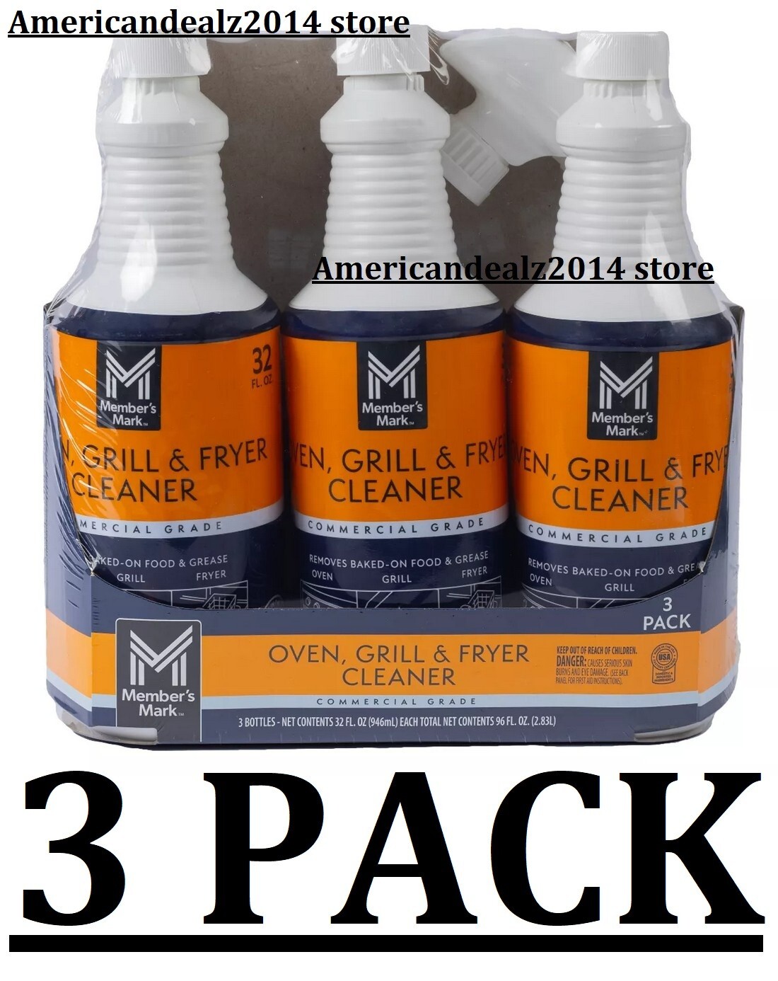 3 PACK – Member’s Mark Commercial Oven, Grill and Fryer Cleaner 32 oz EACH