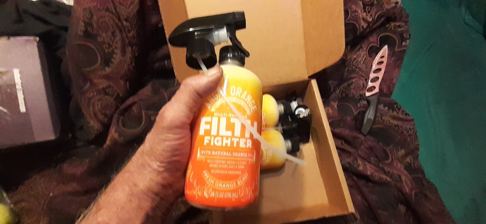 3 Angry Orange Filth Fighters, Multi Surface Cleaner, Odor And Stain Eliminator.