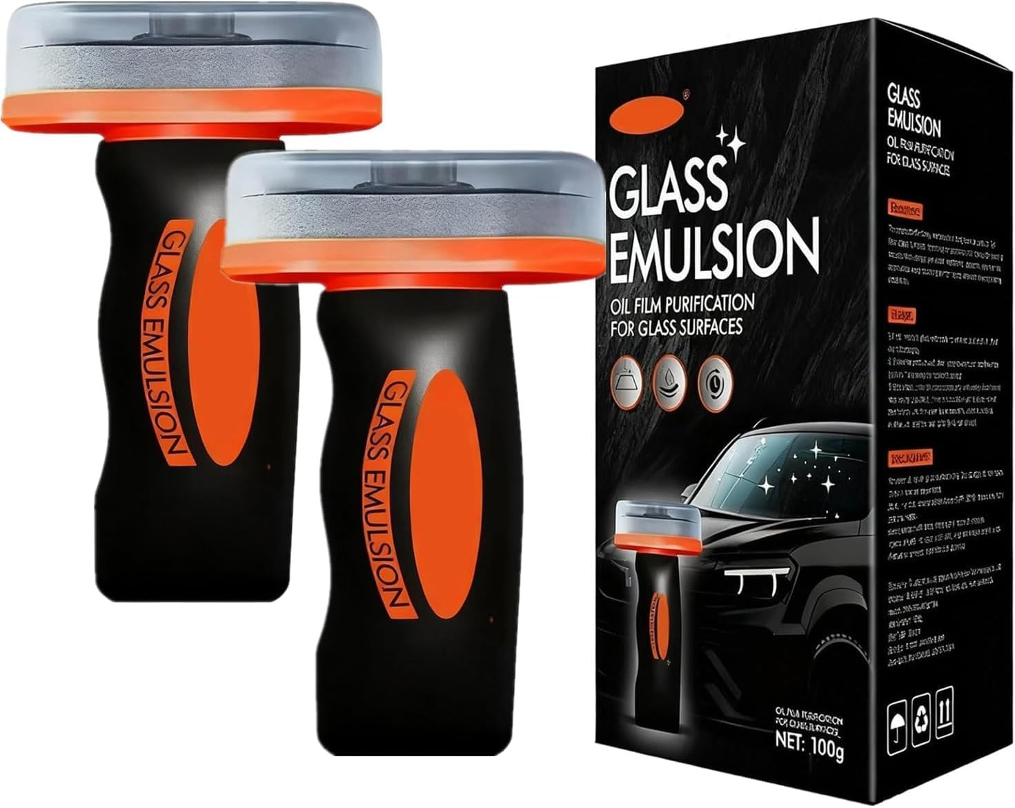 Glass Oil Film Remover for Car Windshield, Handheld Roll-On Glass Emulsion Clean
