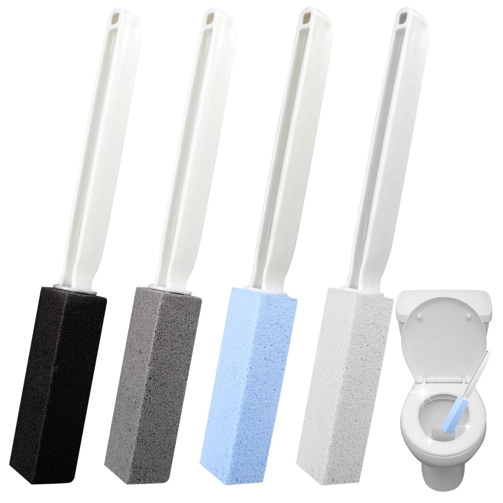 4 Pack Pumice Stone Blocks with Handle for Bowl Cleaning Hard Water Cleaner