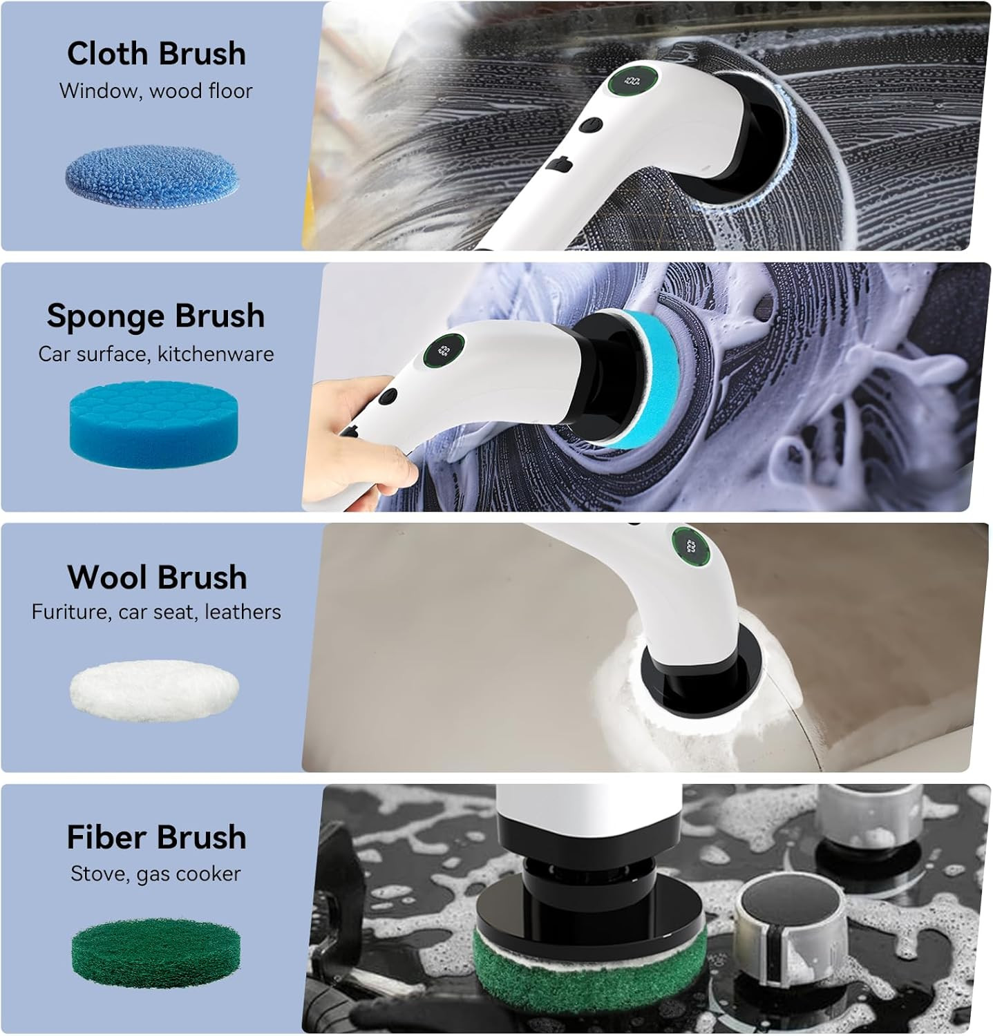 Electric Bathroom Cleaning Brush, Cordless Spin Scrubber Full Body Waterproof IP