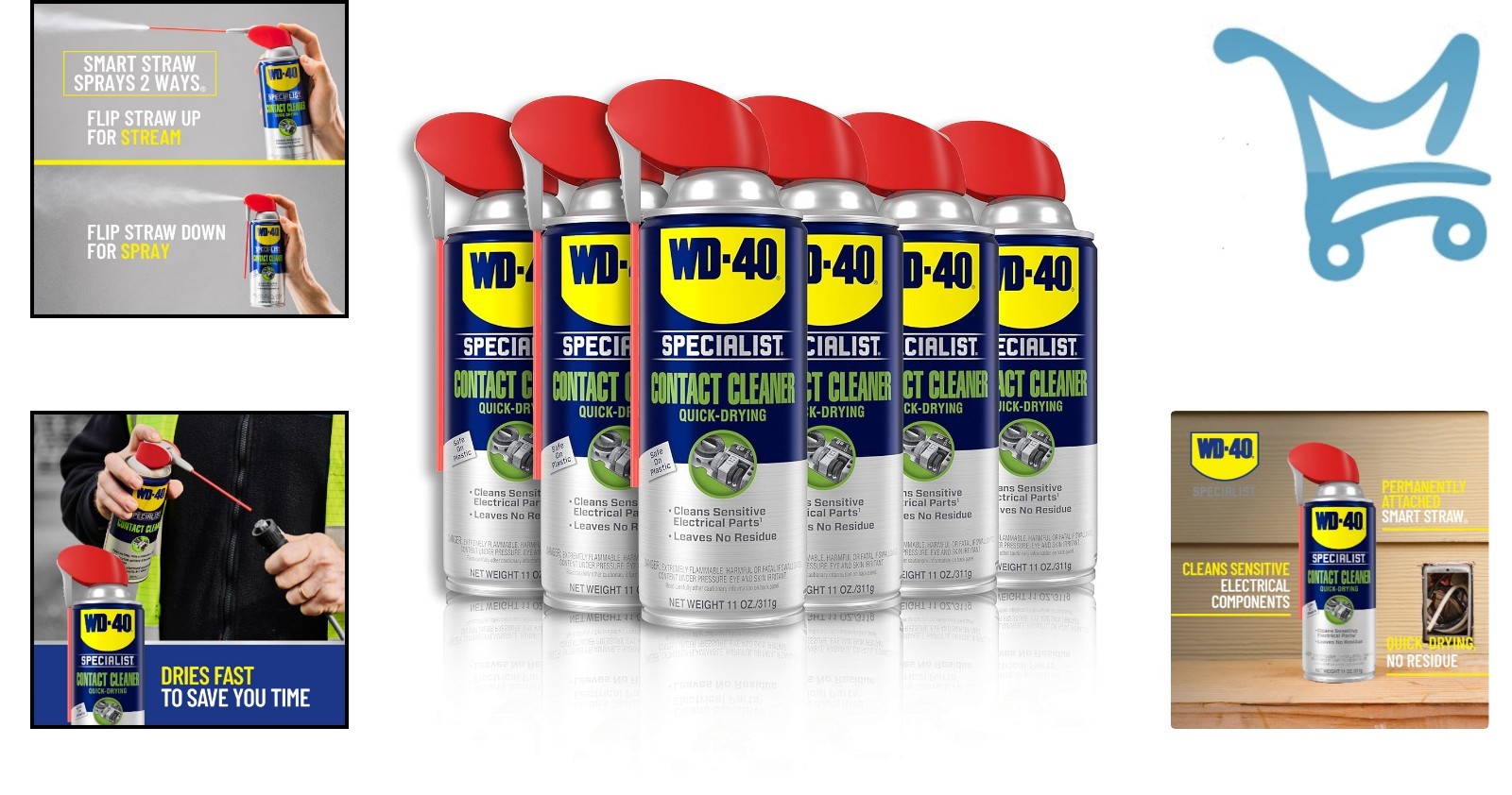 Electrical Contact Cleaner Spray 11 oz Residue-Free Fast Dry Safe on Plastic