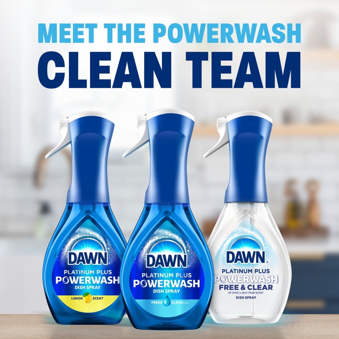 (4 pack Powerwash Spray Dish Soap Dishwashing Liquid Fresh 1 Starter Kit 16 Fl