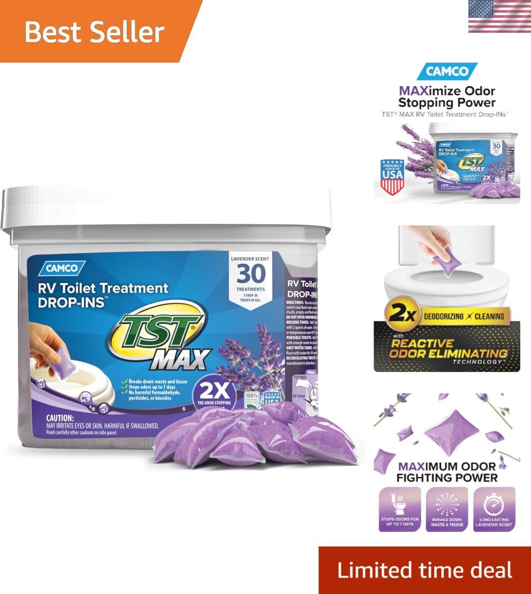 TST MAX Camper/Rv Toilet Treatment Drop-Ins – Control Unwanted Odors & Break dow