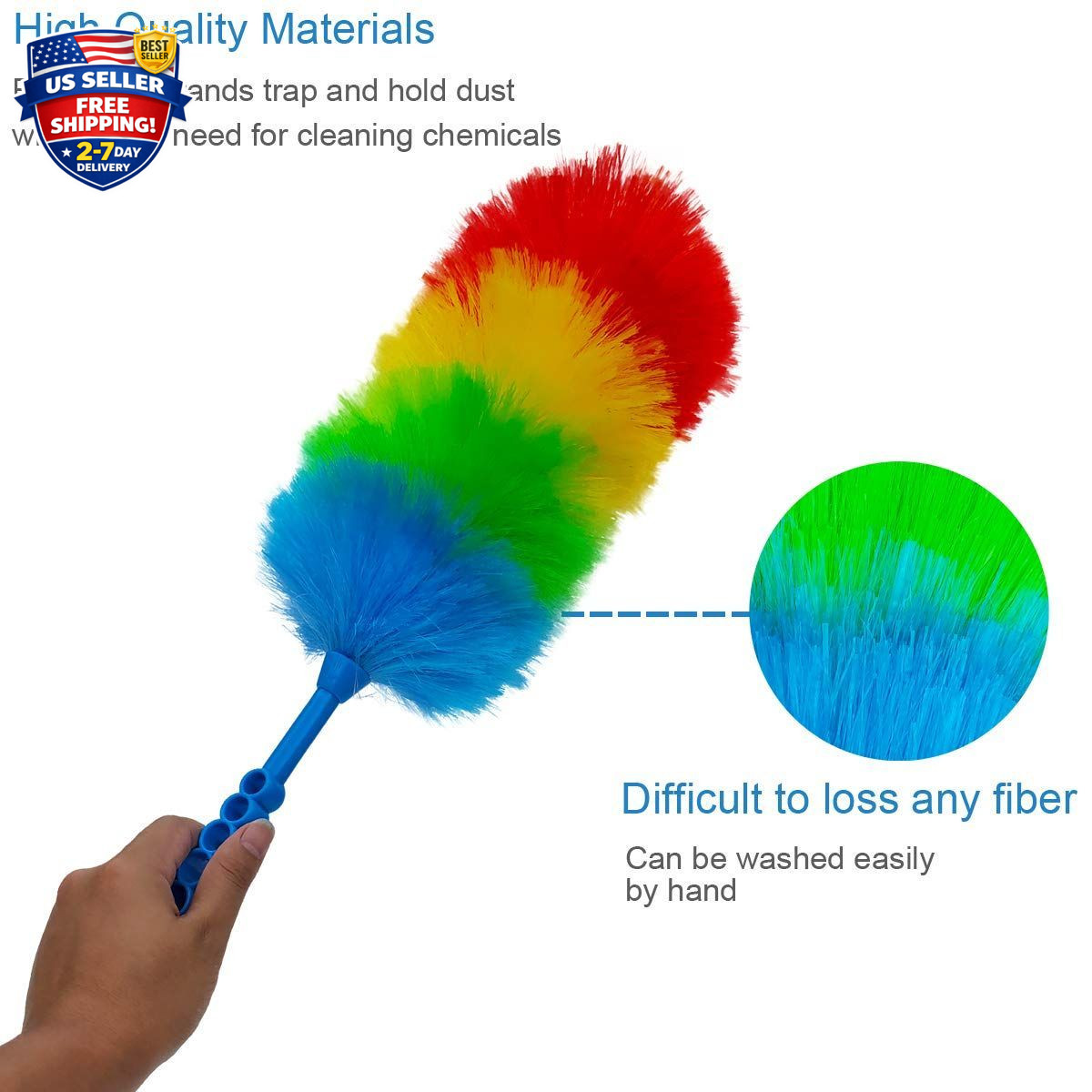 2 Pack Upgrade 19” Static Duster Beandable and Washable – More Fibers Bigger Hea