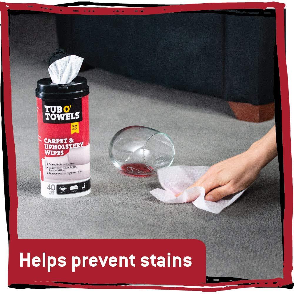 40 Count Heavy Duty Tough Stain Remover Wipes for Carpet and Upholstery