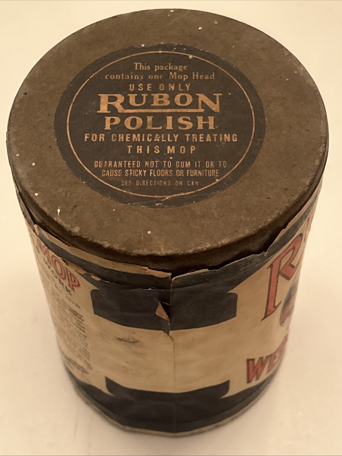Vintage Sealed NEW Can Canister – RUBON Wedge Mop Head – TG Johnson