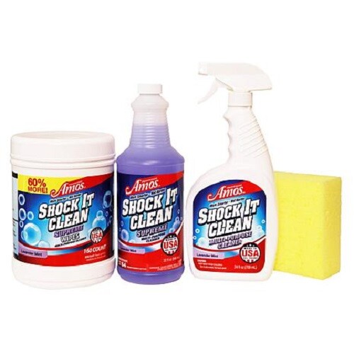 Professor Amos Shock It Clean Concentrate Kit with 160ct. Wipes -Citrus Zest-