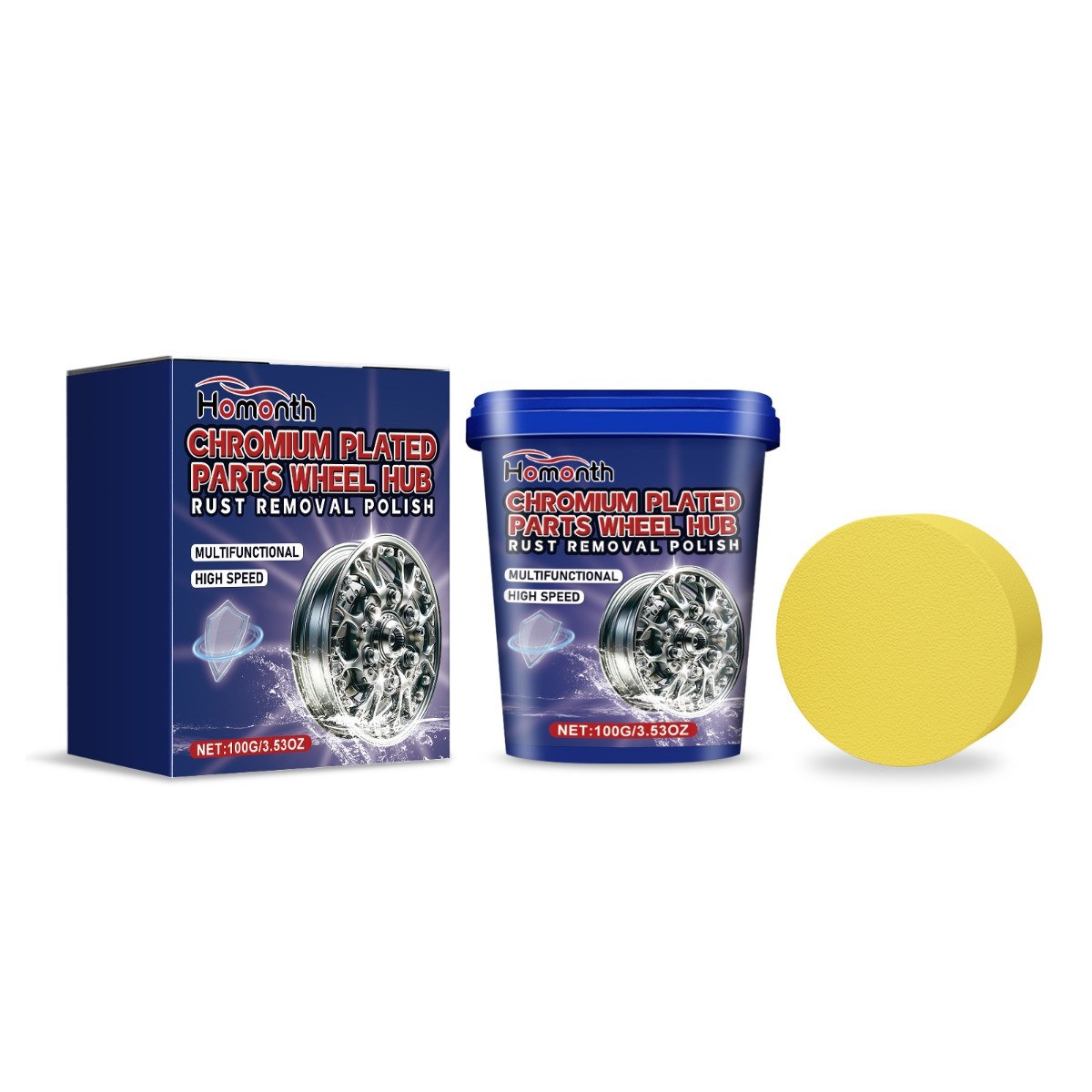Stainless Steel Wheel Cleaner Paste for Alloy Wheels Car Metal Polish Restorer