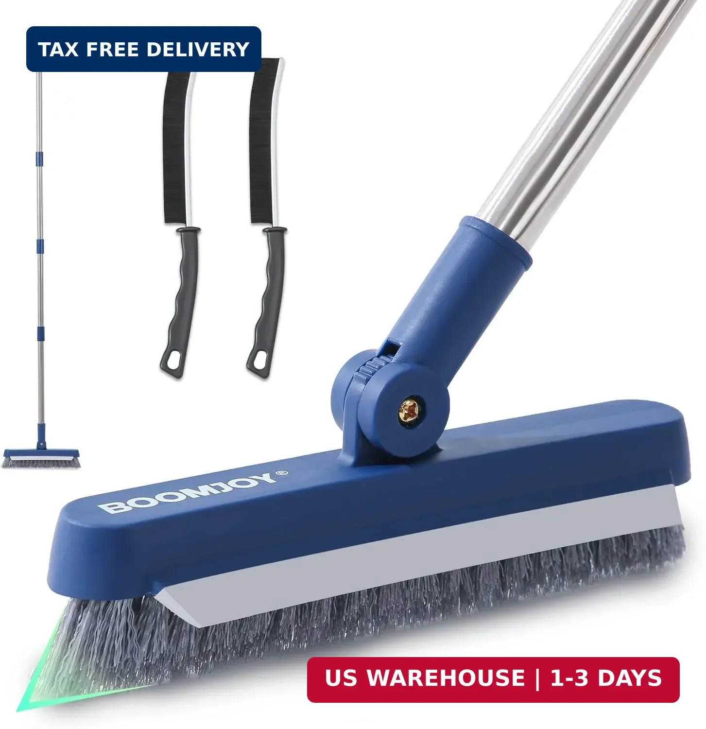 Grout Brush with Long Handle Stiff Bristles Tile Floor Scrubber for Shower Bath