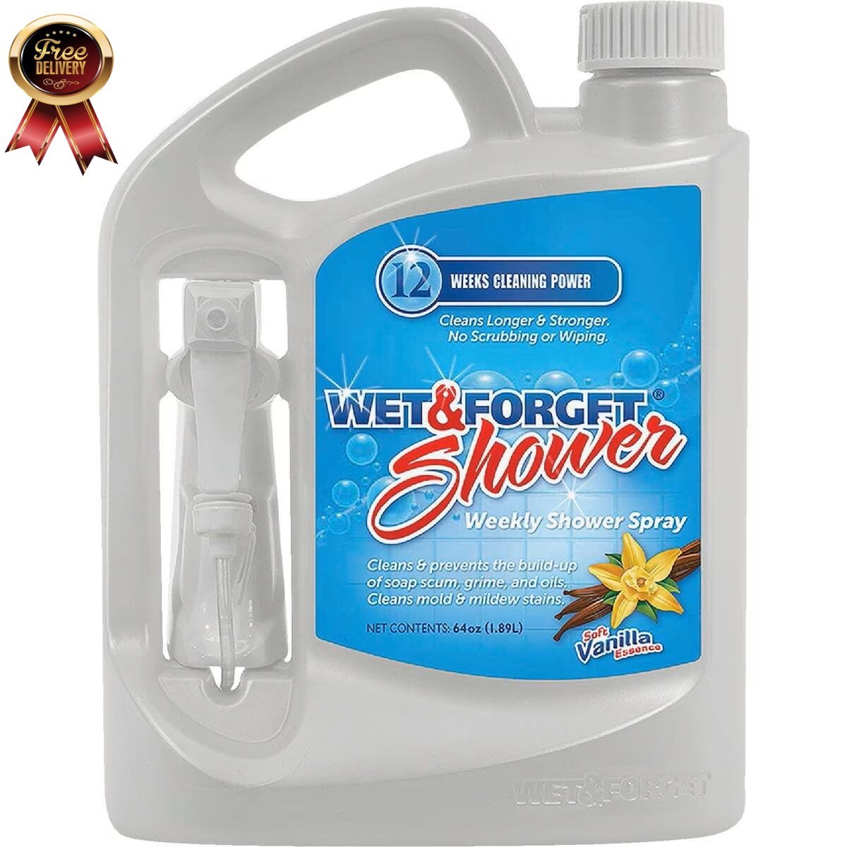 Shower Cleaner Spray, Vanilla Scent, 64 Oz