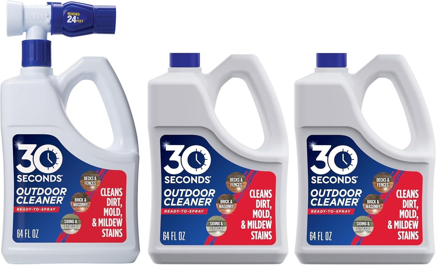Outdoor Cleaner 2 Pack W/ Hose End Sprayer Cleans Stains from Algae Mold