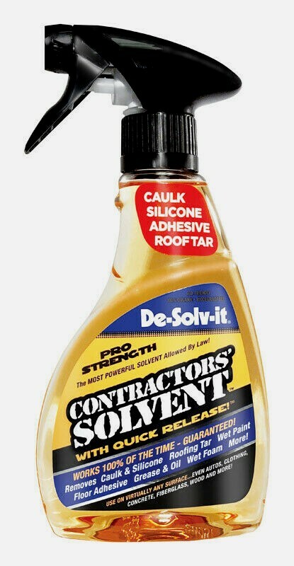 De-Solv-It CONTRACTOR’S SOLVENT 12oz Remove Caulk Silicone Adhesive Roof Tar NEW
