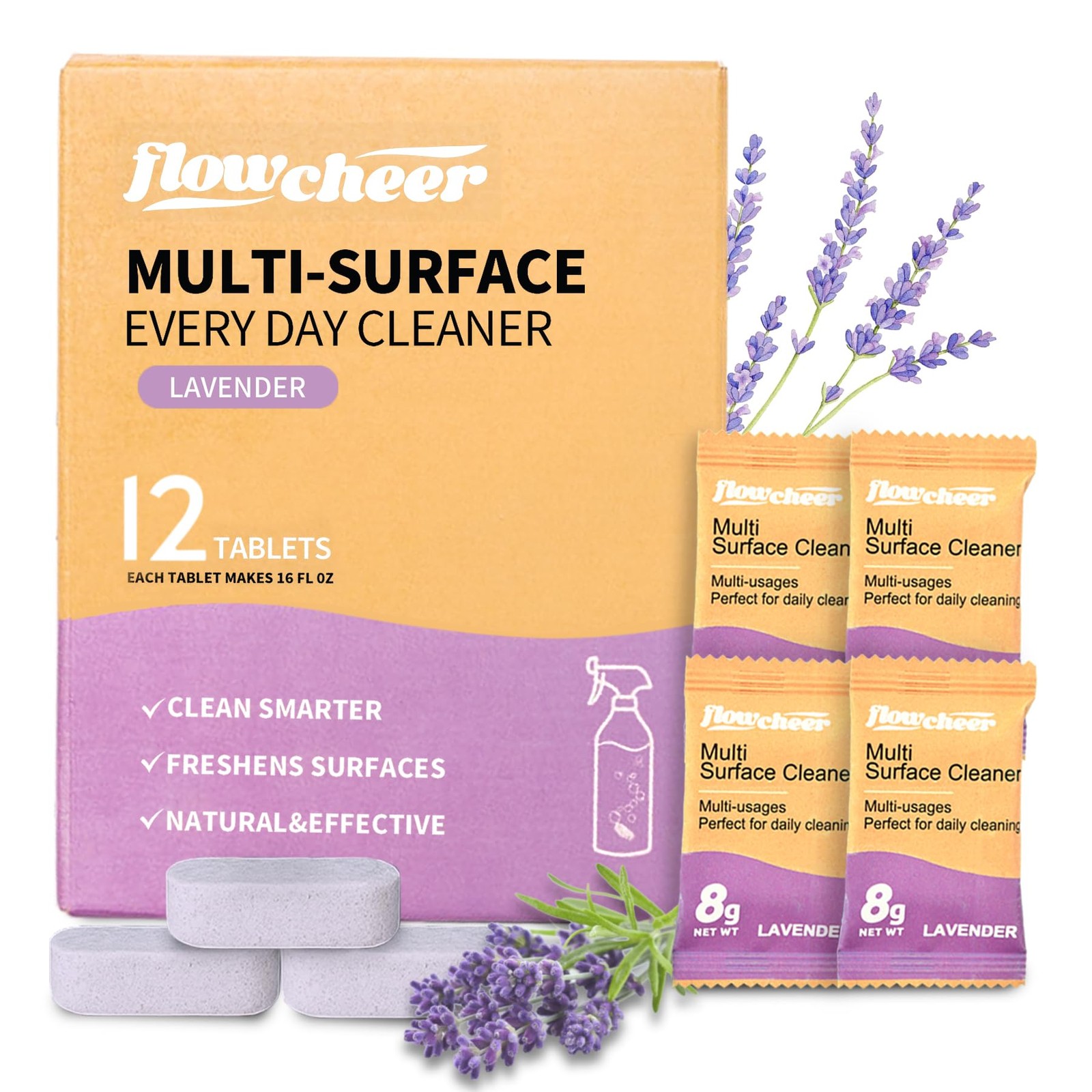 All Purpose Cleaner Refills 12 Pack Tablets Lavender Household Kitchen Spray
