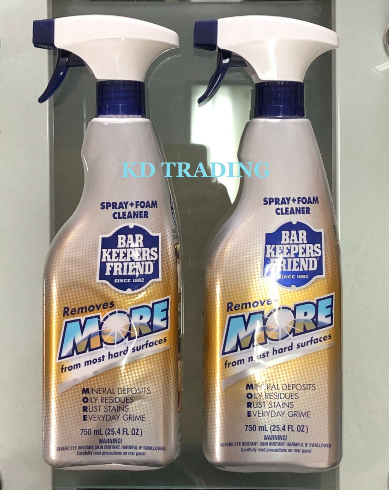 (2-Pk) BAR KEEPERS FRIEND Hard Surfaces Glass Copper Brass SPRAY + FOAM CLEANER