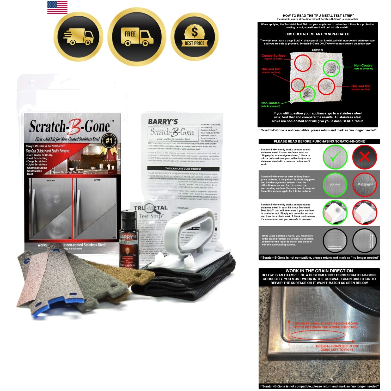 Scratch-B-Gone Homeowner Kit | The selling kit used to remove scratches, rust…