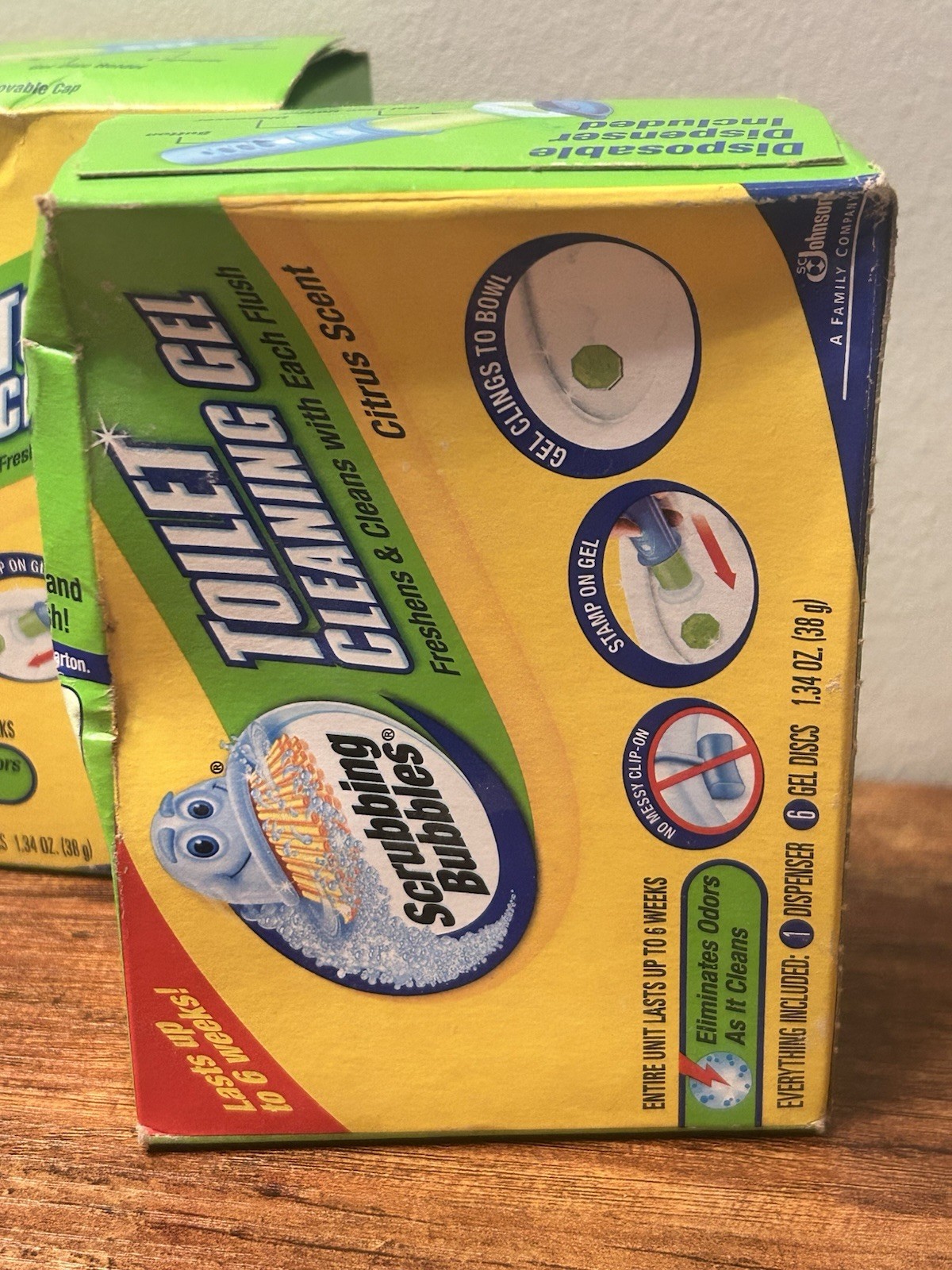 Lot of 3 Scrubbing Bubbles Toilet Cleaning Gel Citrus Scent 6 Gel Discs Each