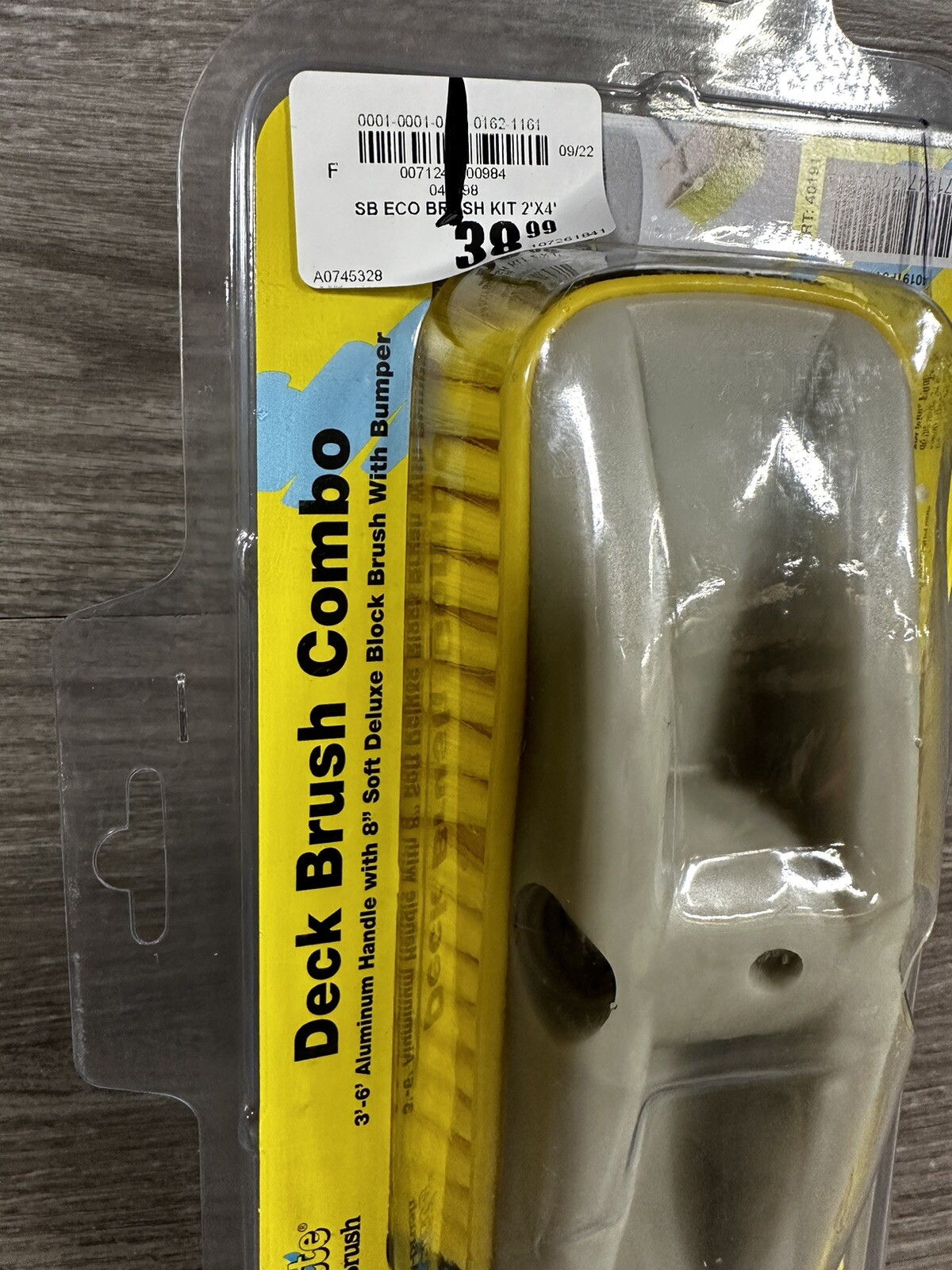 STAR BRITE DECK Brush ONLY Soft Deluxe Block Brush With Bumper Yellow 8”