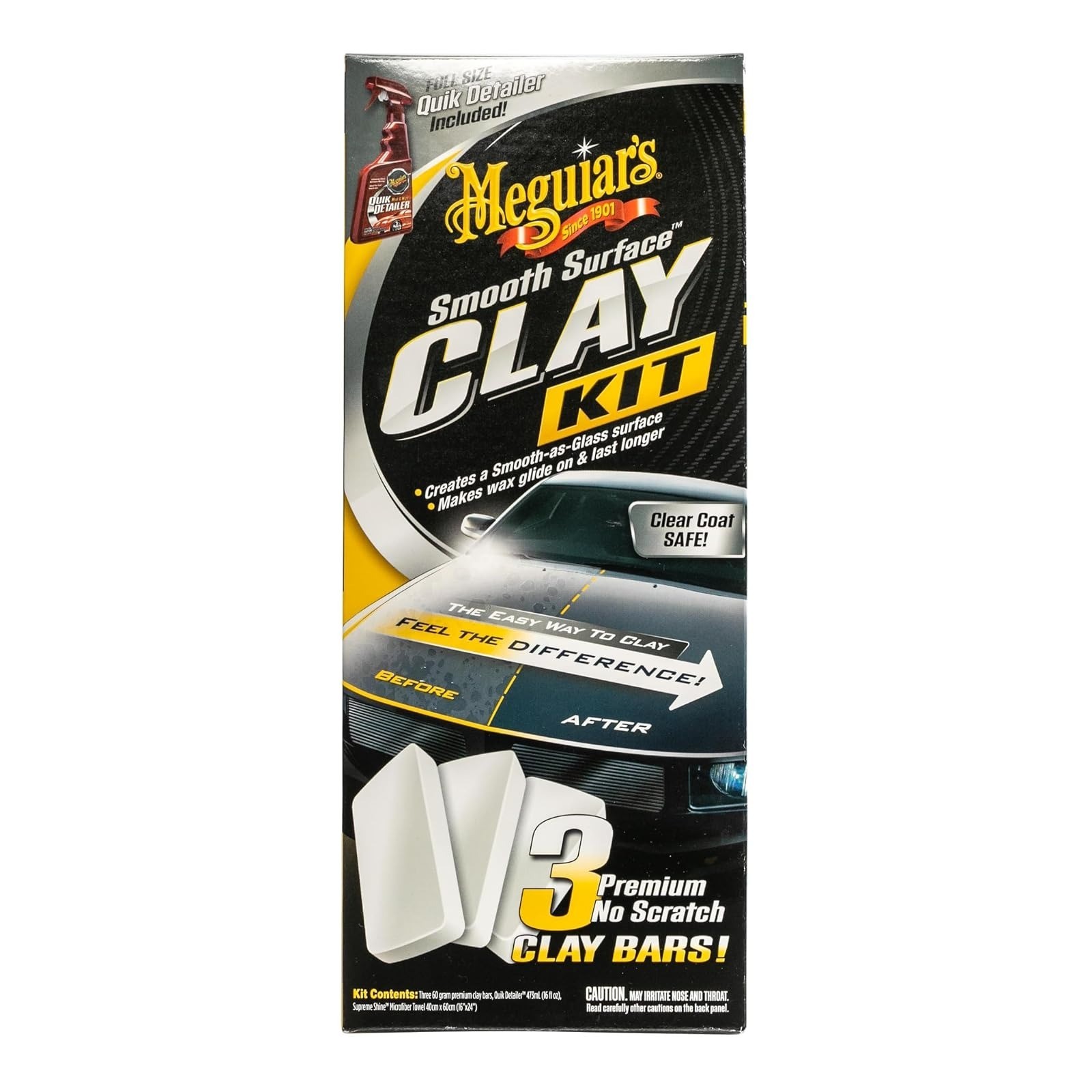 Meguiar’s G191700 Smooth Surface Clay Kit – Safe Automotive Cleaning