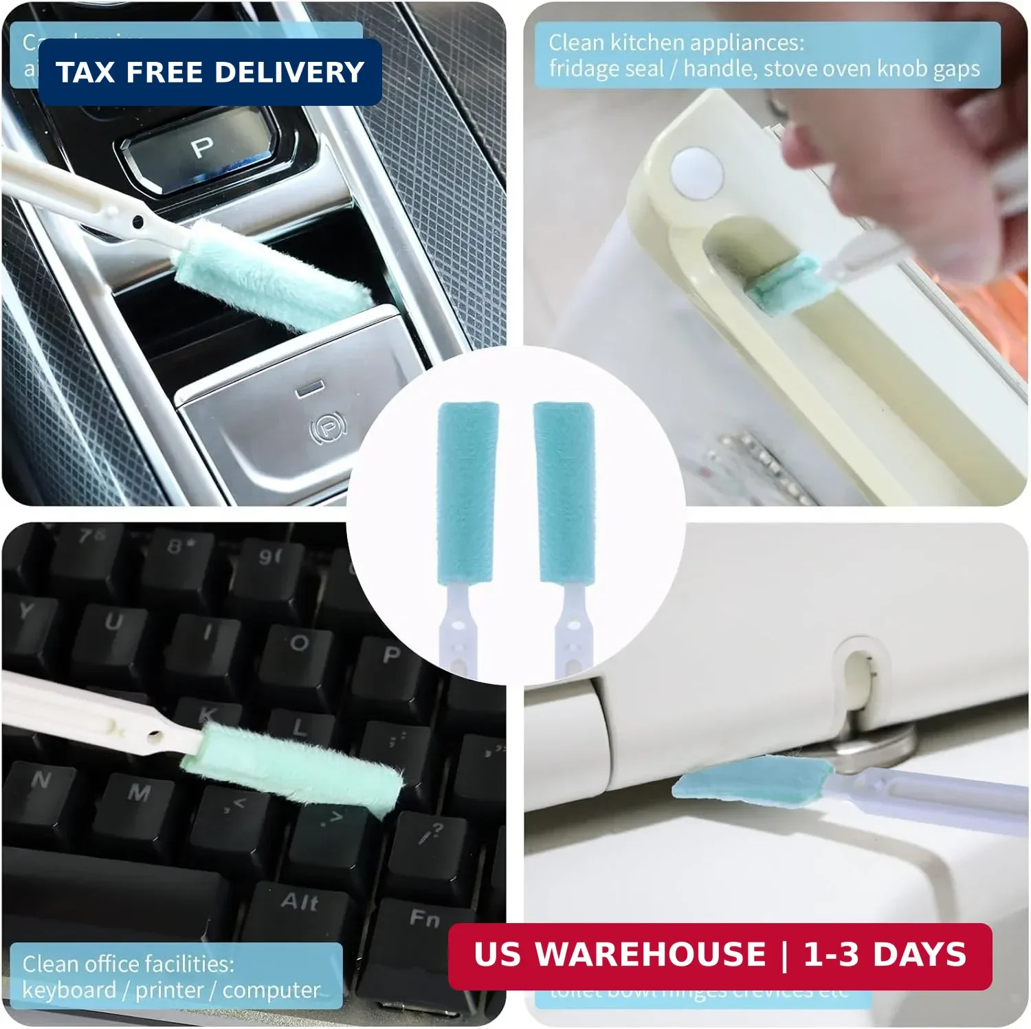 Small Cleaning Brush Set for Household, Car Vent Detailing Cleaning Stick, Humid
