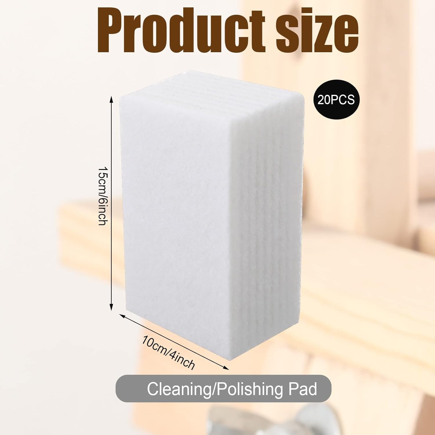 20 Non-Scratch White Scouring Pads – Reusable Multipurpose Cleaning Sponges