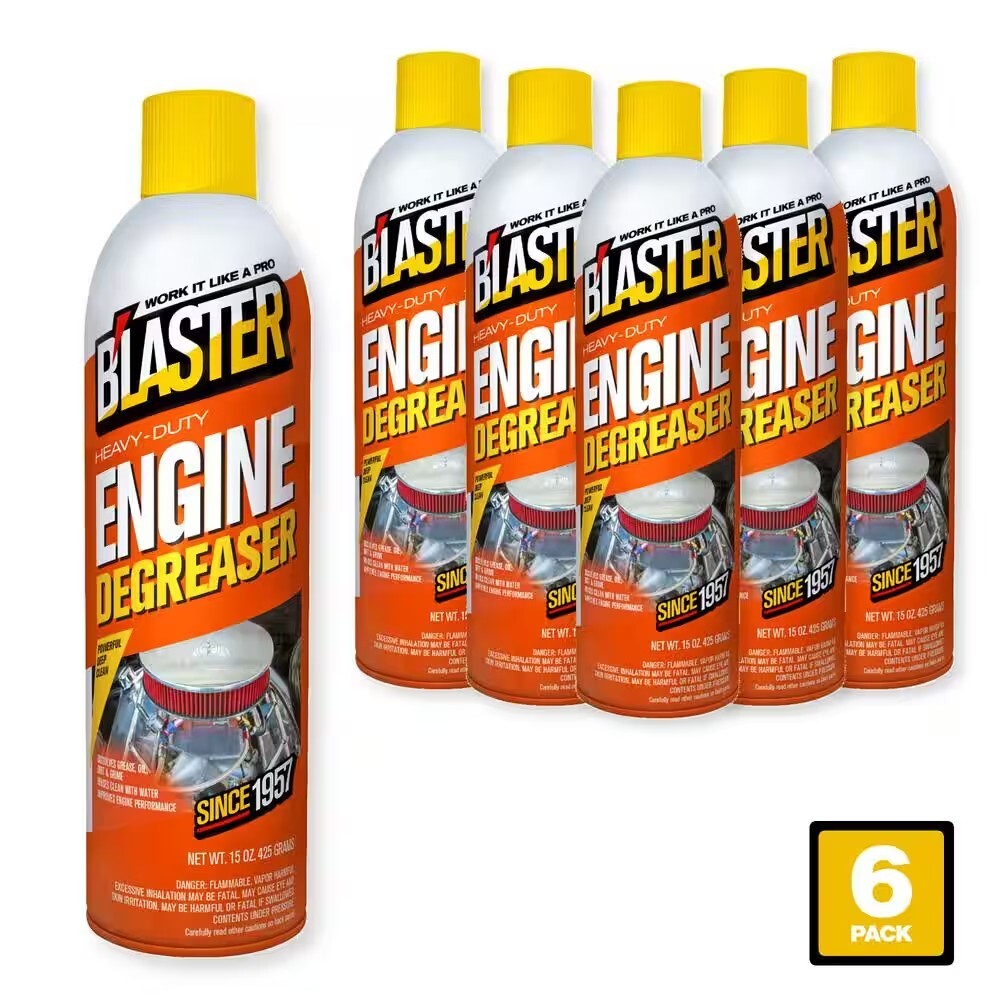 Heavy-Duty Engine Degreaser and Cleaner Spray – 15 oz. (Pack of 6)