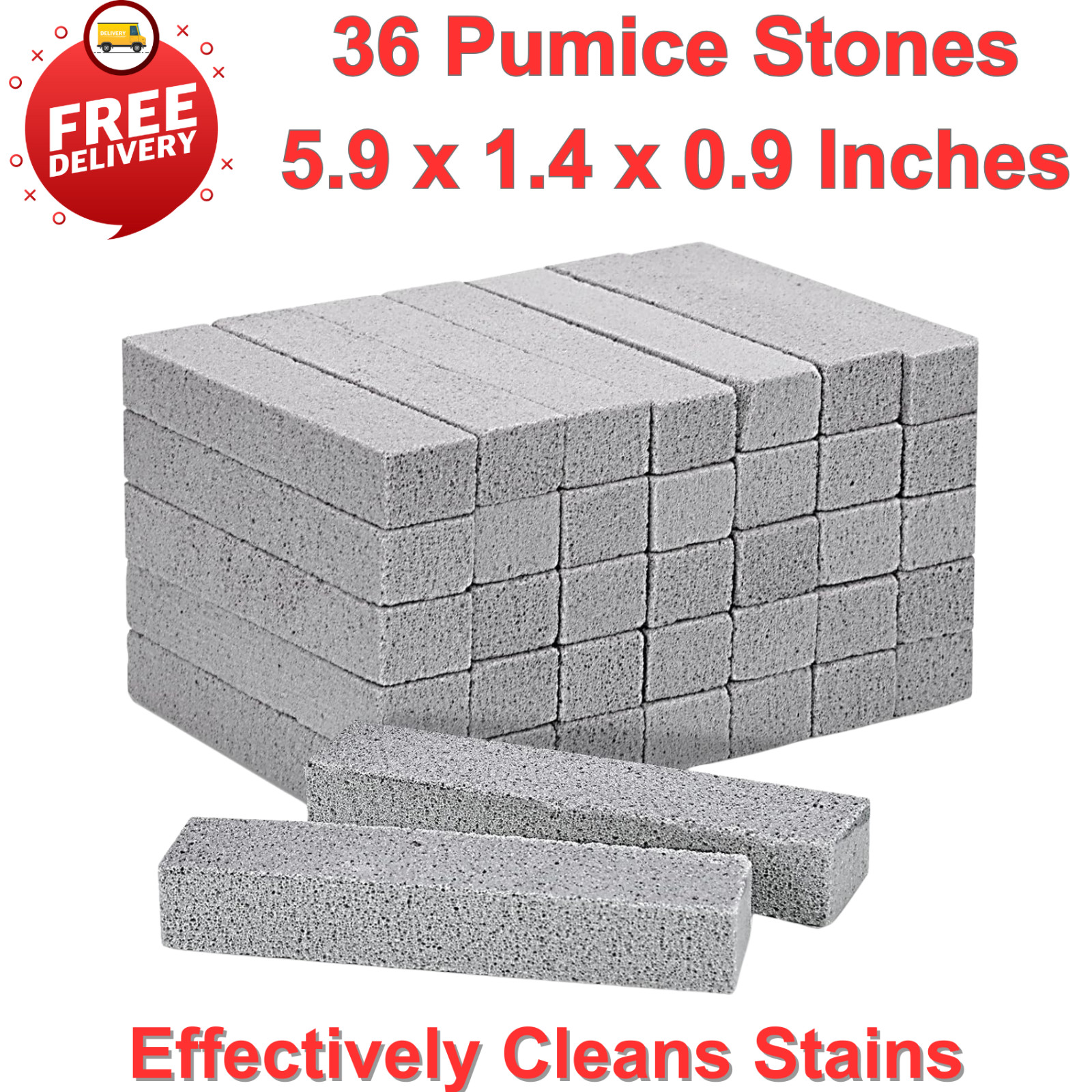 36 PK Pumice Stones for Toilet, Sink, Grill&Bathtub Cleaning, Safe, Scratch-Free