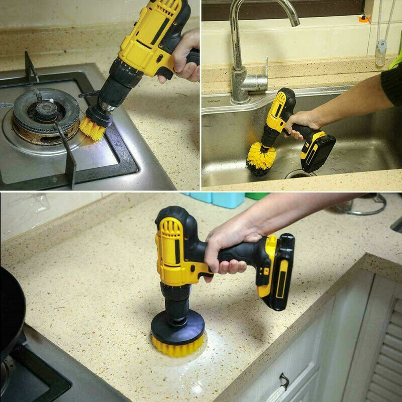 3PCS Drill Brush Power Scrubber Drill Attachments For Grout Cleaning