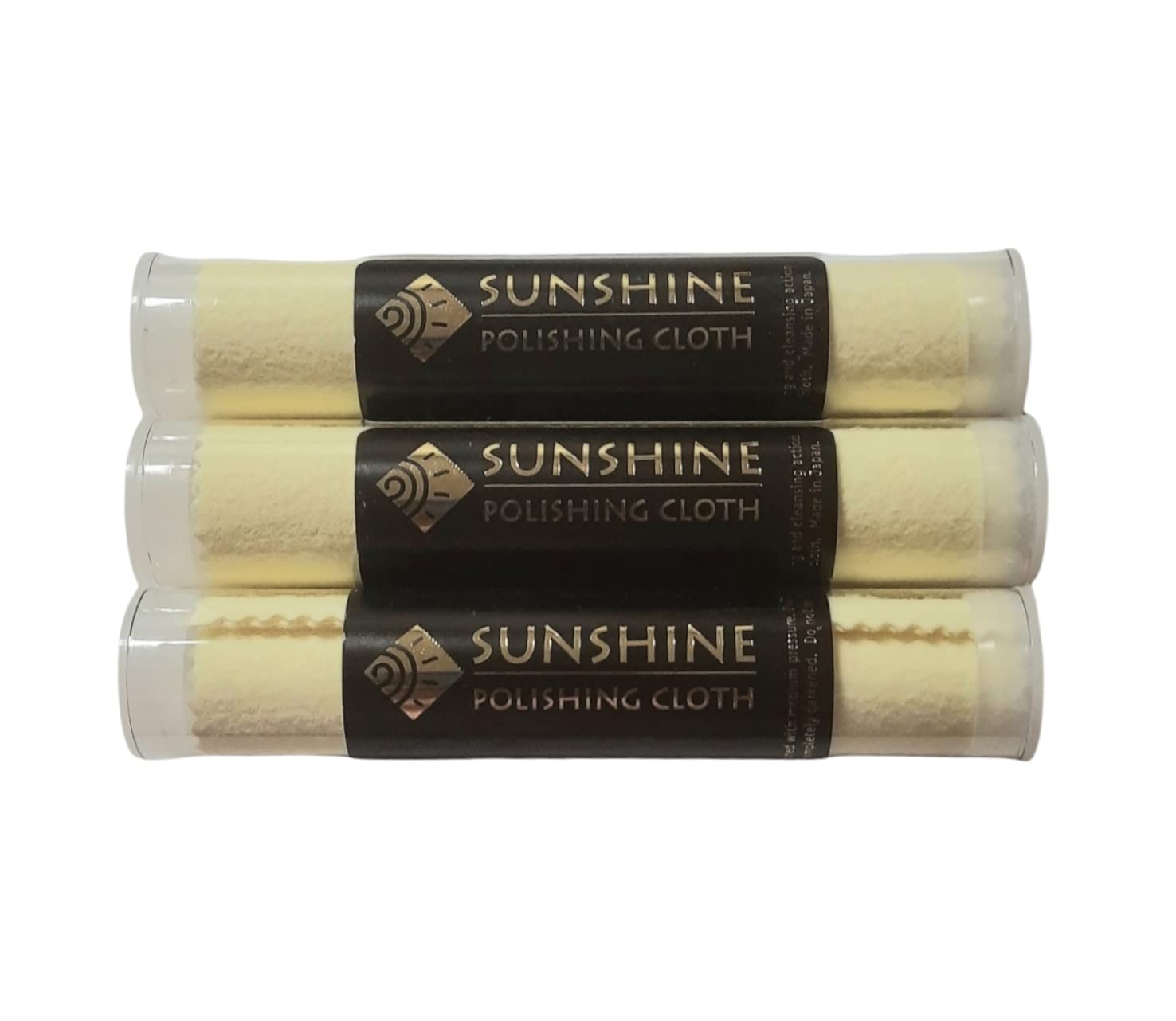 Sunshine 3 Polishing Cloths Jewelry Cleaner Tube Silver Brass Gold Copper